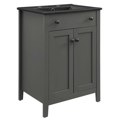 Modway - Nantucket 24" Bathroom Vanity by Modway  Bathroom Vanities Gray - EEI-5354-GRY-BLK