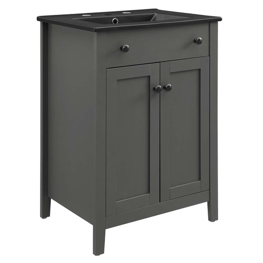 Modway - Nantucket 24" Bathroom Vanity by Modway  Bathroom Vanities Gray - EEI-5354-GRY-BLK