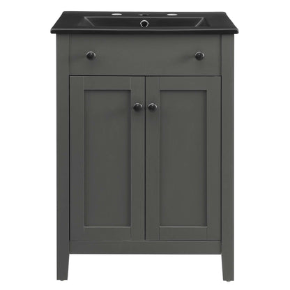 Modway - Nantucket 24" Bathroom Vanity by Modway  Bathroom Vanities Gray - EEI-5354-GRY-BLK