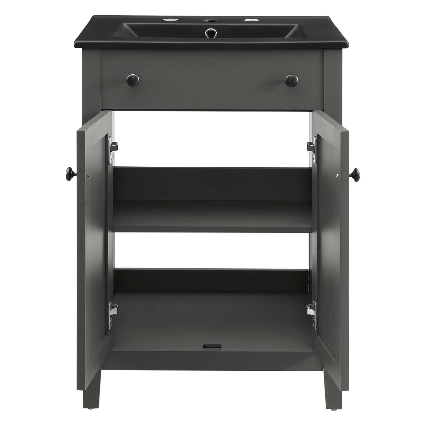 Modway - Nantucket 24" Bathroom Vanity by Modway  Bathroom Vanities Gray - EEI-5354-GRY-BLK