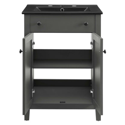 Modway - Nantucket 24" Bathroom Vanity by Modway  Bathroom Vanities Gray - EEI-5354-GRY-BLK