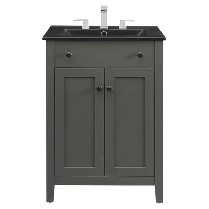 Modway - Nantucket 24" Bathroom Vanity by Modway  Bathroom Vanities Gray - EEI-5354-GRY-BLK