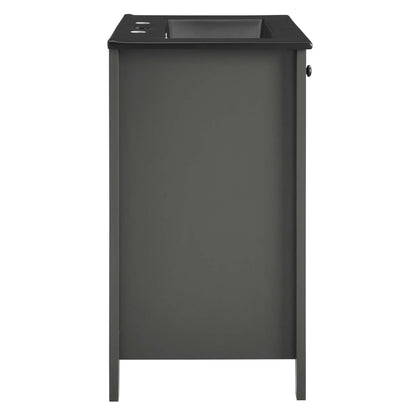 Modway - Nantucket 24" Bathroom Vanity by Modway  Bathroom Vanities Gray - EEI-5354-GRY-BLK