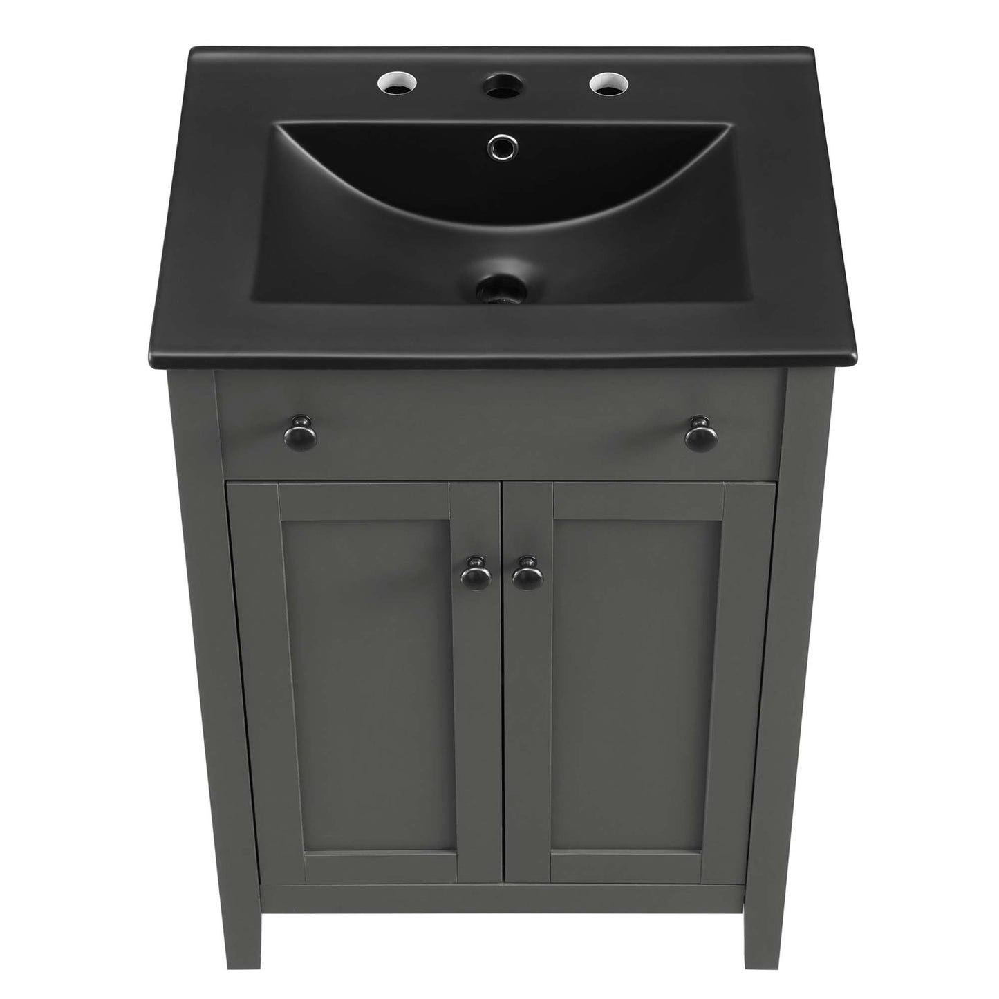 Modway - Nantucket 24" Bathroom Vanity by Modway  Bathroom Vanities Gray - EEI-5354-GRY-BLK