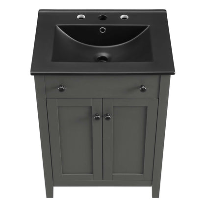 Modway - Nantucket 24" Bathroom Vanity by Modway  Bathroom Vanities Gray - EEI-5354-GRY-BLK