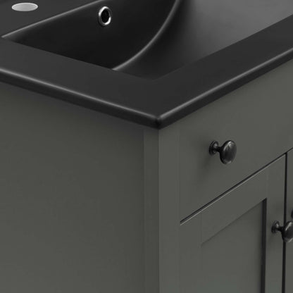 Modway - Nantucket 24" Bathroom Vanity by Modway  Bathroom Vanities Gray - EEI-5354-GRY-BLK