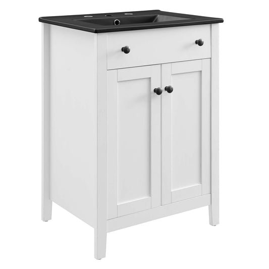 Modway - Nantucket 24" Bathroom Vanity by Modway  Bathroom Vanities White - EEI-5354-WHI-BLK