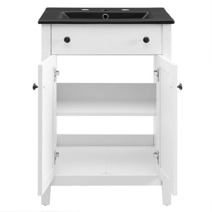 Modway - Nantucket 24" Bathroom Vanity by Modway  Bathroom Vanities White - EEI-5354-WHI-BLK