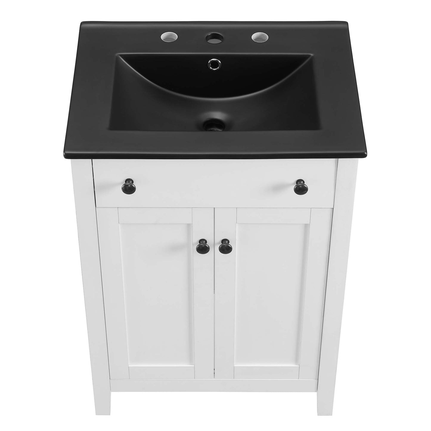 Modway - Nantucket 24" Bathroom Vanity by Modway  Bathroom Vanities White - EEI-5354-WHI-BLK