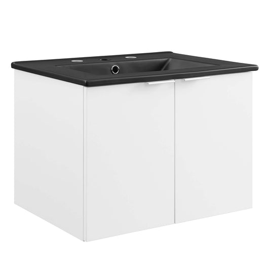 Modway - Maybelle 24" Wall-Mount Bathroom Vanity by Modway  Bathroom Vanities White - EEI-5370-WHI-BLK