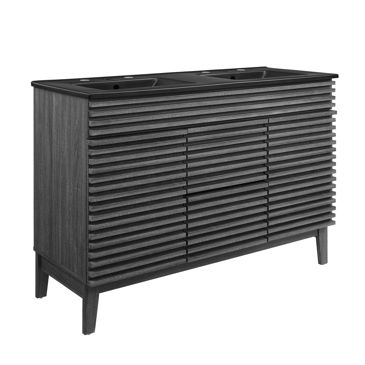 Modway Outlet Render 48" Double Sink Bathroom Vanity by Modway  Bathroom Furniture Charcoal Black - EEI-5381-CHA-BLK