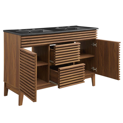 Modway - Render 48" Double Sink Bathroom Vanity by Modway  Bathroom Vanities Black - EEI-5381-WAL-BLK