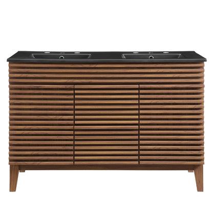 Modway - Render 48" Double Sink Bathroom Vanity by Modway  Bathroom Vanities Black - EEI-5381-WAL-BLK