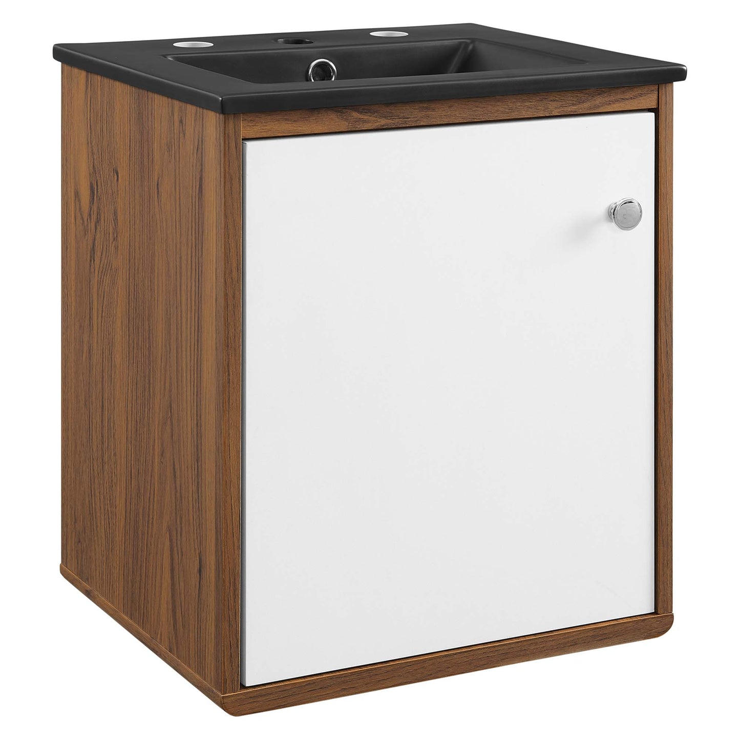 Modway Outlet Transmit 18" Wall-Mount Bathroom Vanity by Modway  Bathroom Furniture Walnut Black - EEI-5388-WAL-BLK