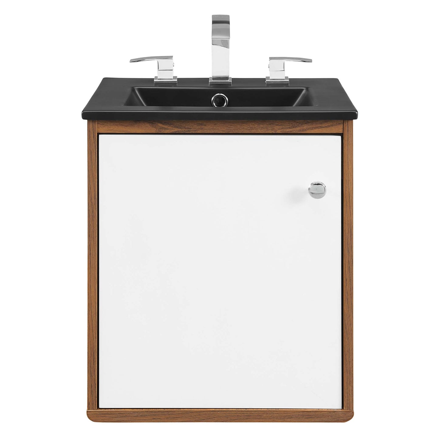 Modway Outlet Transmit 18" Wall-Mount Bathroom Vanity by Modway  Bathroom Furniture Walnut Black - EEI-5388-WAL-BLK