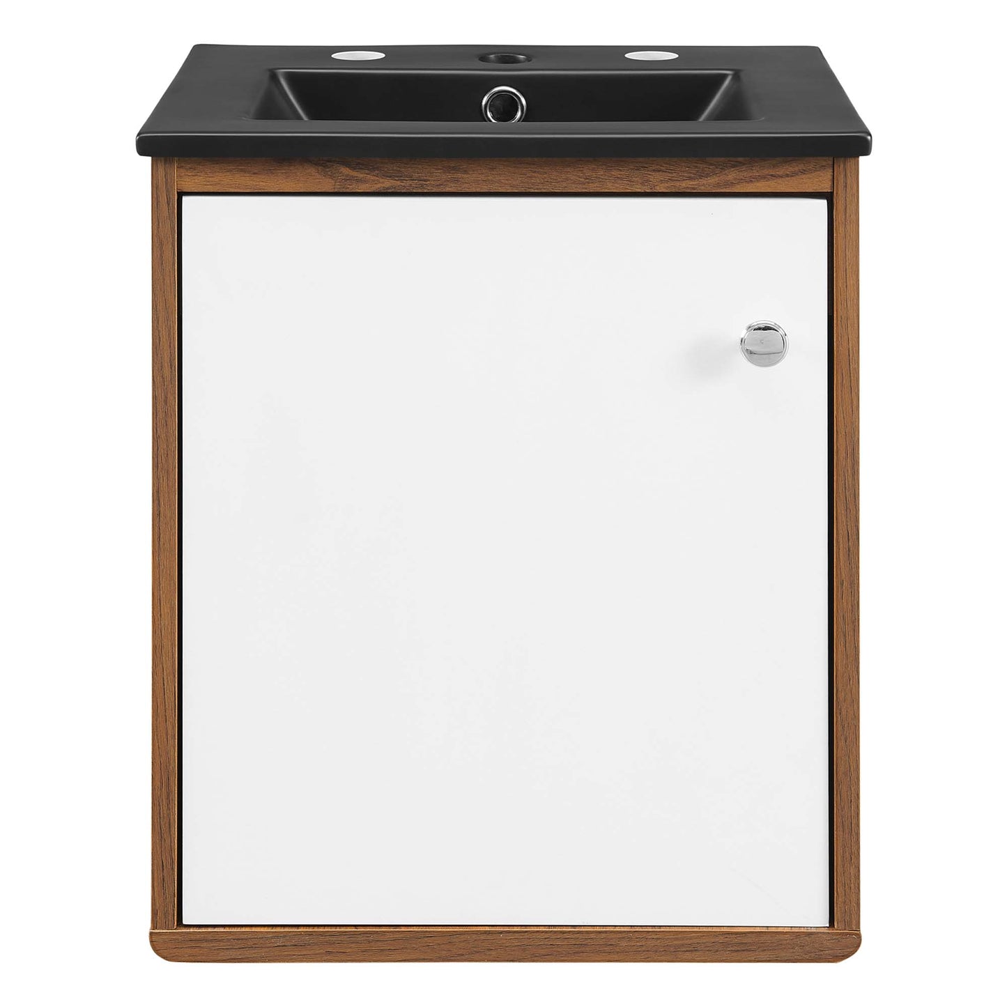 Modway Outlet Transmit 18" Wall-Mount Bathroom Vanity by Modway  Bathroom Furniture Walnut Black - EEI-5388-WAL-BLK