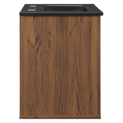 Modway Outlet Transmit 18" Wall-Mount Bathroom Vanity by Modway  Bathroom Furniture Walnut Black - EEI-5388-WAL-BLK