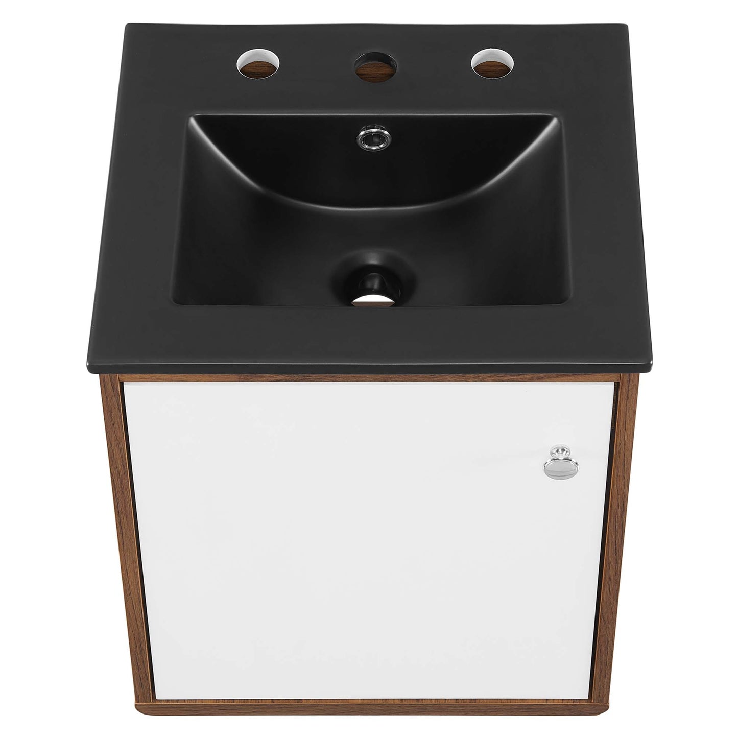 Modway Outlet Transmit 18" Wall-Mount Bathroom Vanity by Modway  Bathroom Furniture Walnut Black - EEI-5388-WAL-BLK