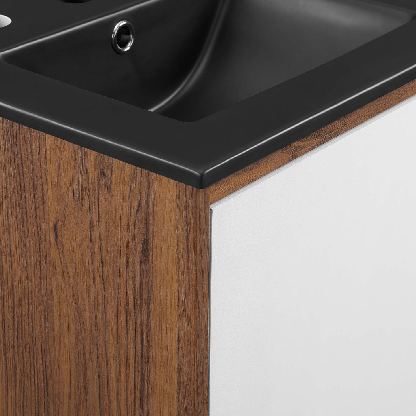 Modway Outlet Transmit 18" Wall-Mount Bathroom Vanity by Modway  Bathroom Furniture Walnut Black - EEI-5388-WAL-BLK