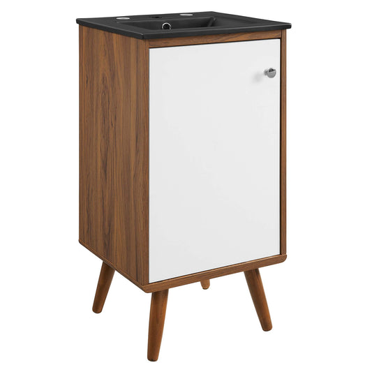 Modway Outlet Transmit 18" Bathroom Vanity by Modway  Bathroom Furniture Walnut Black - EEI-5389-WAL-BLK