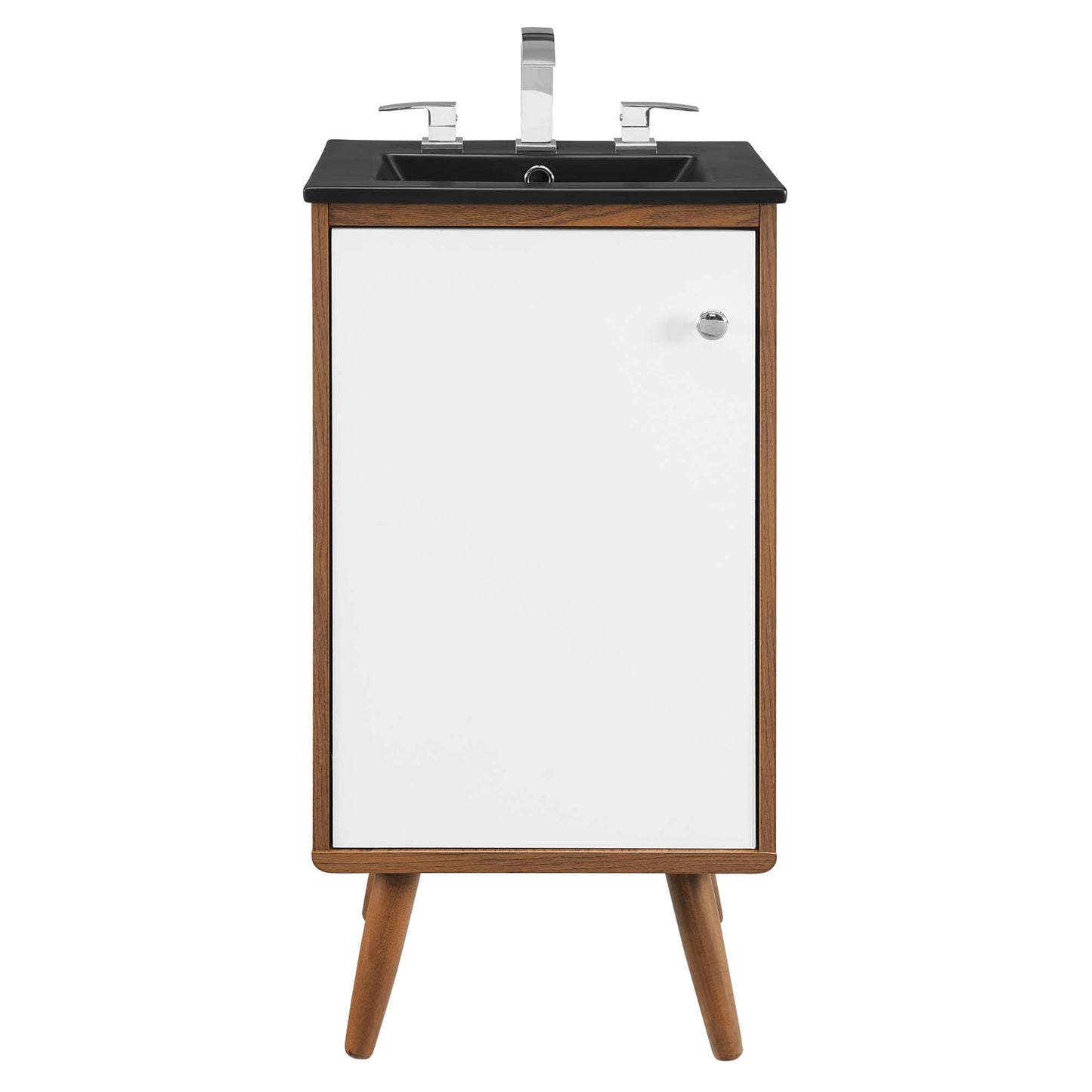 Modway Outlet Transmit 18" Bathroom Vanity by Modway  Bathroom Furniture Walnut Black - EEI-5389-WAL-BLK