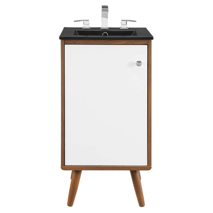 Modway Outlet Transmit 18" Bathroom Vanity by Modway  Bathroom Furniture Walnut Black - EEI-5389-WAL-BLK