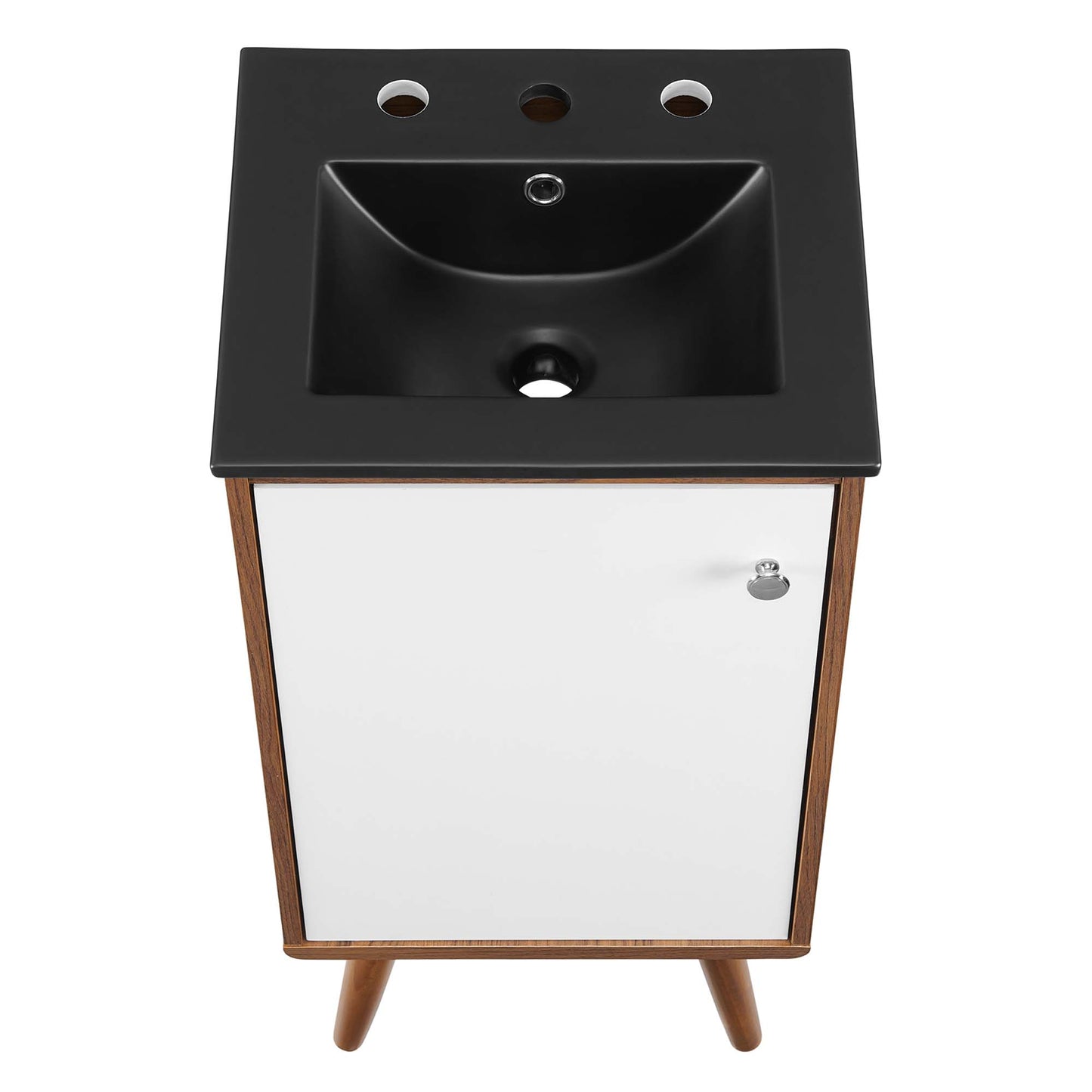Modway Outlet Transmit 18" Bathroom Vanity by Modway  Bathroom Furniture Walnut Black - EEI-5389-WAL-BLK