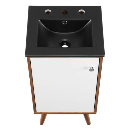Modway Outlet Transmit 18" Bathroom Vanity by Modway  Bathroom Furniture Walnut Black - EEI-5389-WAL-BLK
