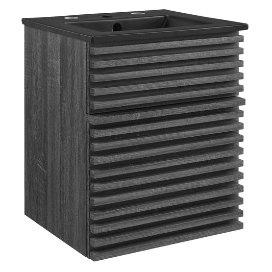 Modway Outlet Render 18" Wall-Mount Bathroom Vanity by Modway  Bathroom Furniture Charcoal Black - EEI-5390-CHA-BLK