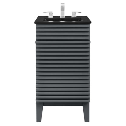 Modway Outlet Render 18" Bathroom Vanity by Modway  Bathroom Furniture Gray Black - EEI-5391-GRY-BLK