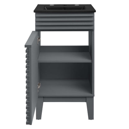 Modway Outlet Render 18" Bathroom Vanity by Modway  Bathroom Furniture Gray Black - EEI-5391-GRY-BLK