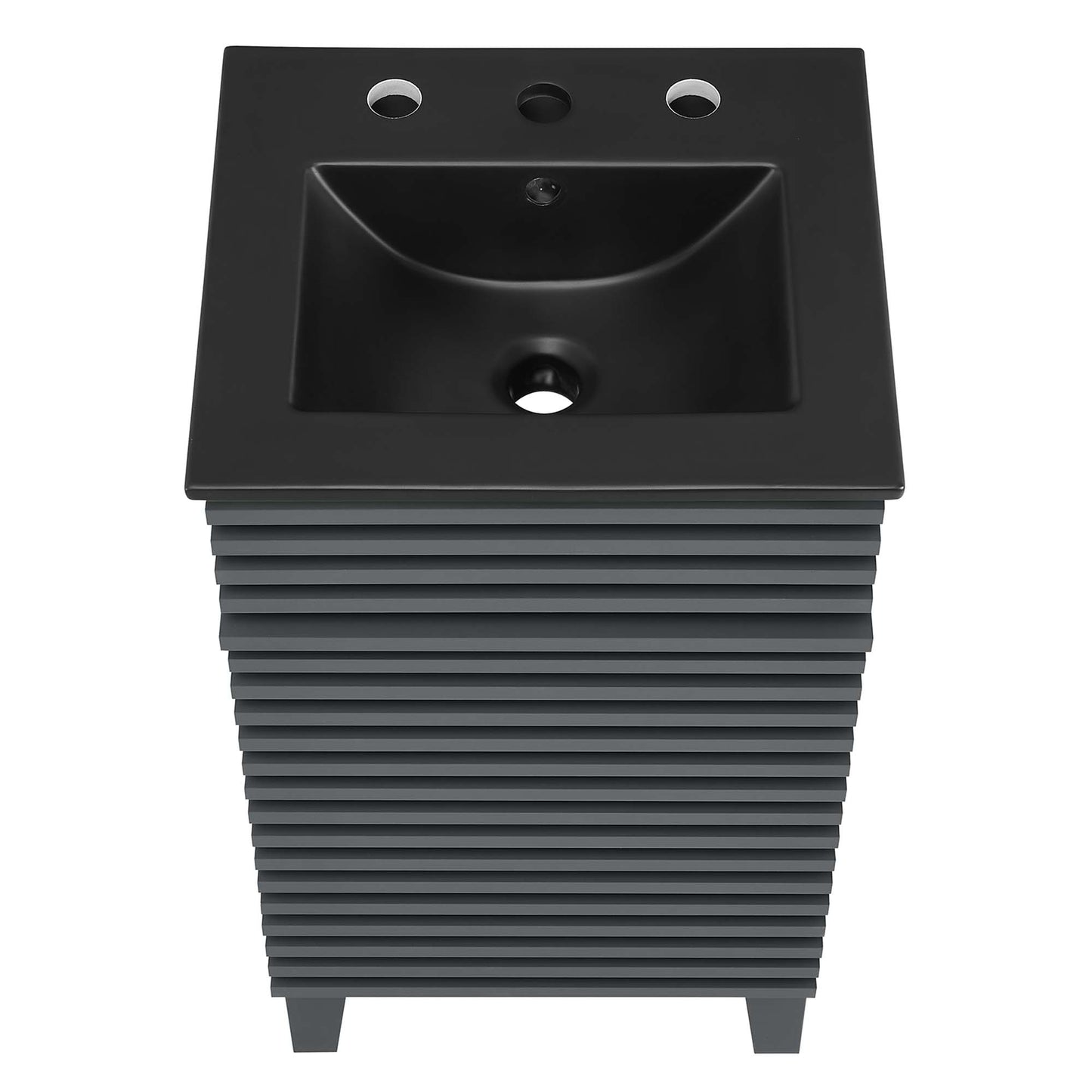 Modway Outlet Render 18" Bathroom Vanity by Modway  Bathroom Furniture Gray Black - EEI-5391-GRY-BLK