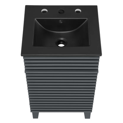 Modway Outlet Render 18" Bathroom Vanity by Modway  Bathroom Furniture Gray Black - EEI-5391-GRY-BLK