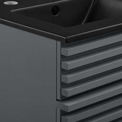 Modway Outlet Render 18" Bathroom Vanity by Modway  Bathroom Furniture Gray Black - EEI-5391-GRY-BLK
