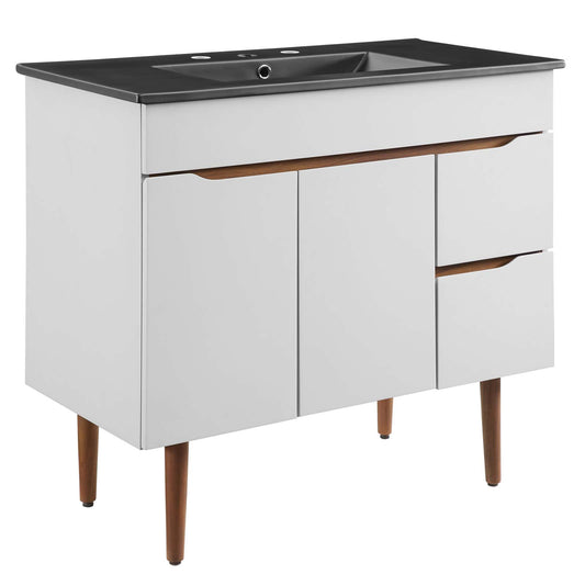 Modway Outlet Harvest 36" Bathroom Vanity by Modway  Bathroom Furniture Gray Black - EEI-5392-GRY-BLK