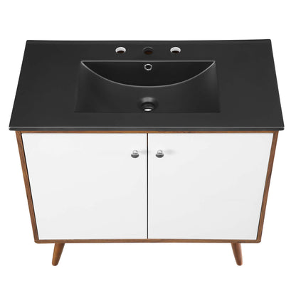 Modway Outlet Transmit 36" Bathroom Vanity by Modway  Bathroom Furniture Walnut Black - EEI-5394-WAL-BLK