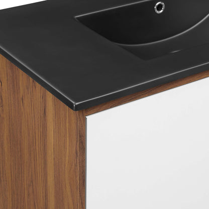 Modway Outlet Transmit 36" Bathroom Vanity by Modway  Bathroom Furniture Walnut Black - EEI-5394-WAL-BLK