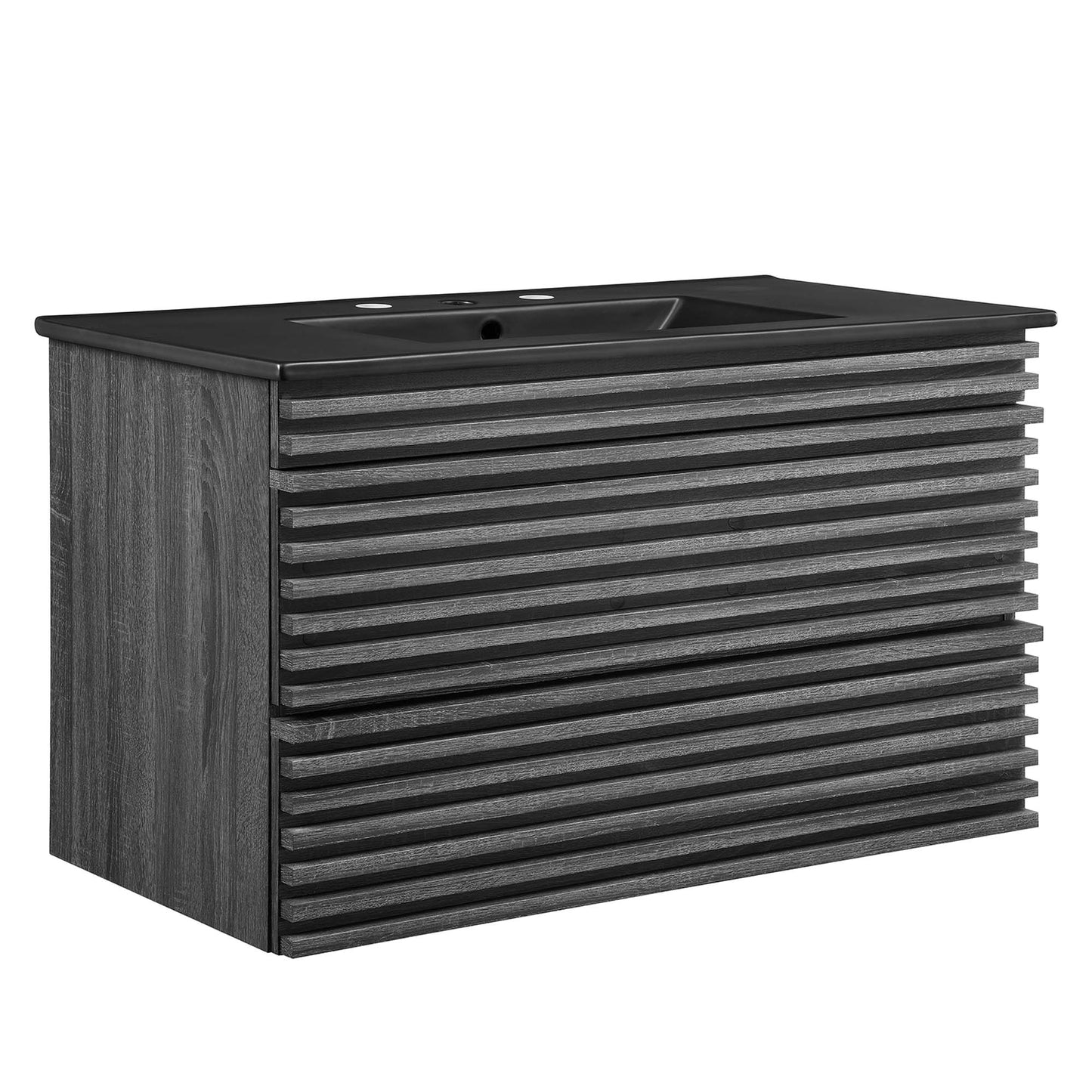 Modway - Render 36" Wall-Mount Bathroom Vanity by Modway  Bathroom Vanities Black - EEI-5395-CHA-BLK