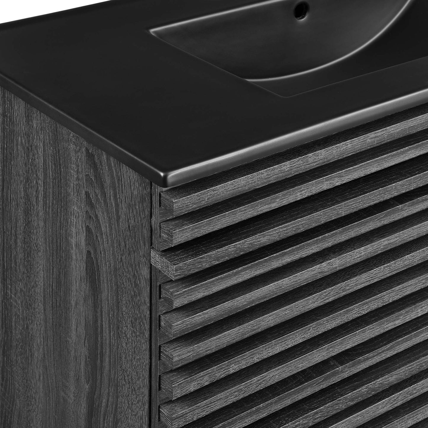 Modway - Render 36" Wall-Mount Bathroom Vanity by Modway  Bathroom Vanities Black - EEI-5395-CHA-BLK