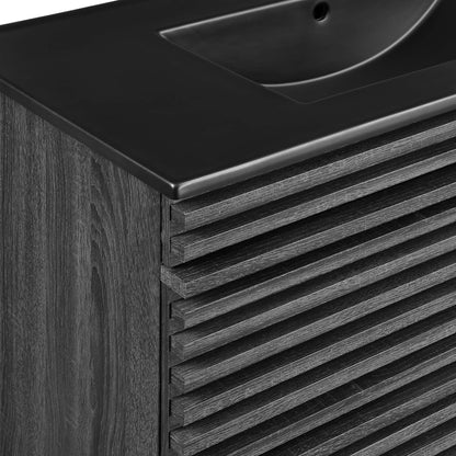 Modway - Render 36" Wall-Mount Bathroom Vanity by Modway  Bathroom Vanities Black - EEI-5395-CHA-BLK