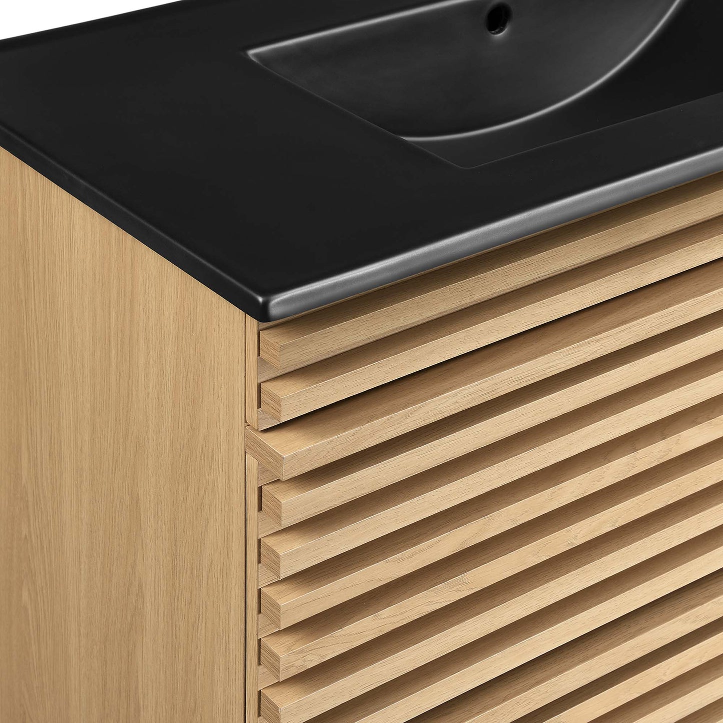 Modway - Render 36" Wall-Mount Bathroom Vanity by Modway  Bathroom Vanities Black - EEI-5395-OAK-BLK