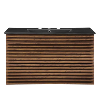 Modway - Render 36" Wall-Mount Bathroom Vanity by Modway  Bathroom Vanities Black - EEI-5395-WAL-BLK