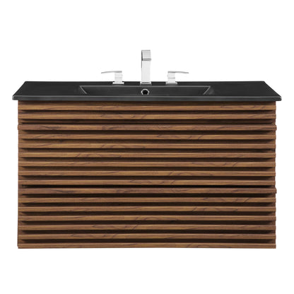 Modway - Render 36" Wall-Mount Bathroom Vanity by Modway  Bathroom Vanities Black - EEI-5395-WAL-BLK