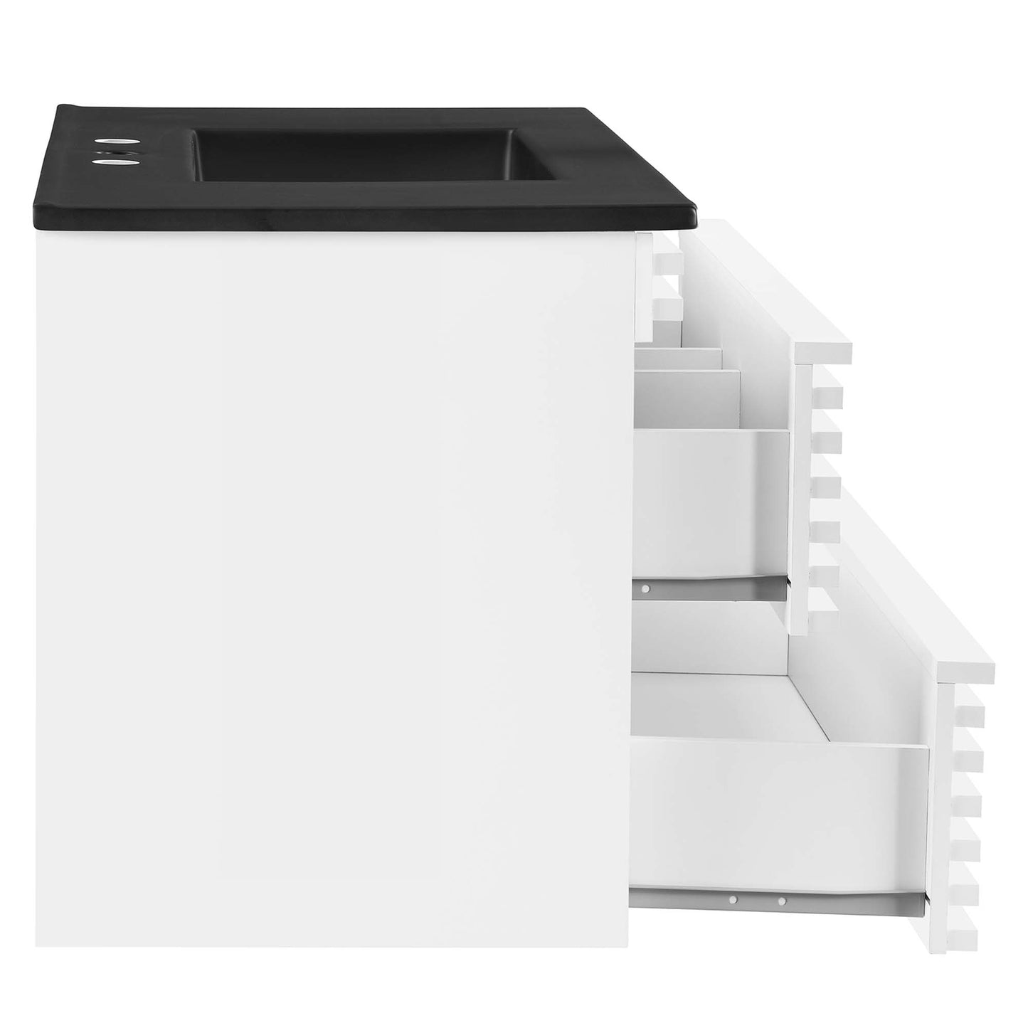 Modway Outlet Render 36" Wall-Mount Bathroom Vanity by Modway  Bathroom Furniture White Black - EEI-5395-WHI-BLK