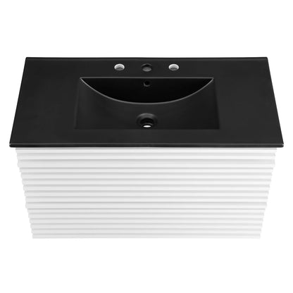 Modway Outlet Render 36" Wall-Mount Bathroom Vanity by Modway  Bathroom Furniture White Black - EEI-5395-WHI-BLK