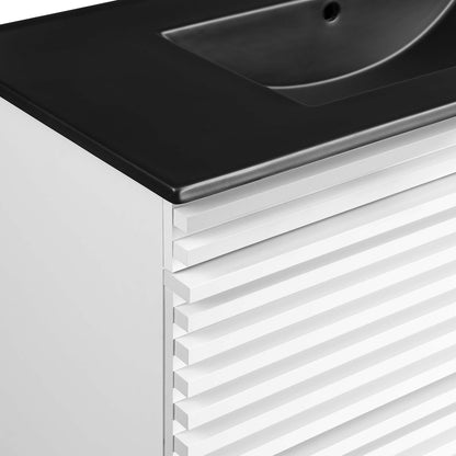 Modway Outlet Render 36" Wall-Mount Bathroom Vanity by Modway  Bathroom Furniture White Black - EEI-5395-WHI-BLK