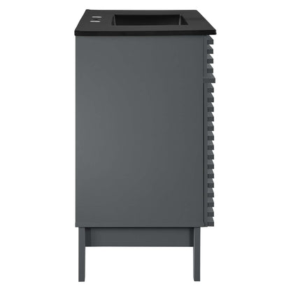 Modway Outlet Render 36" Bathroom Vanity by Modway  Bathroom Furniture Gray Black - EEI-5396-GRY-BLK