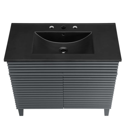 Modway Outlet Render 36" Bathroom Vanity by Modway  Bathroom Furniture Gray Black - EEI-5396-GRY-BLK