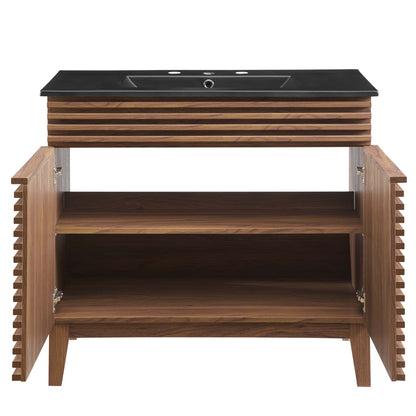 Modway - Render 36" Bathroom Vanity by Modway  Bathroom Vanities Black - EEI-5396-WAL-BLK