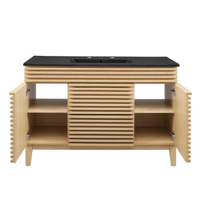 Modway - Render 48" Single Sink Bathroom Vanity by Modway  Bathroom Vanities Black - EEI-5398-OAK-BLK